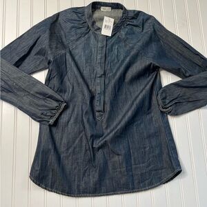 AG ADRIANO GOLDSCHMIED JEANS Tunic Top Dark DENIM SHIRT Small NEW.     107